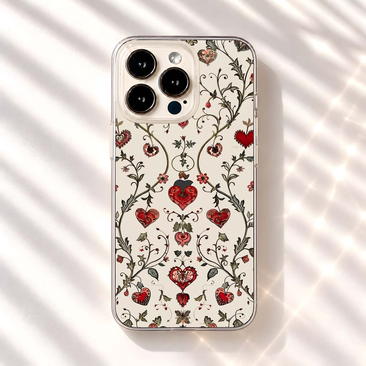 Romantic Heart Vines Clear Silicon Cover
