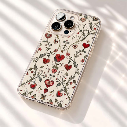 Romantic Heart Vines Clear Silicon Cover