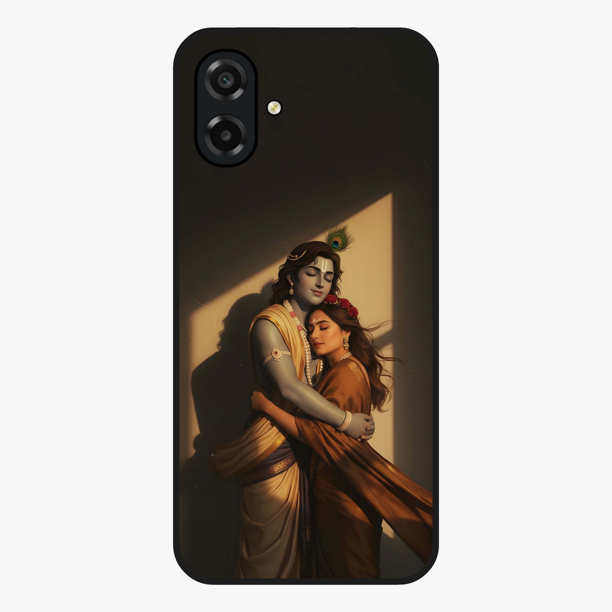 Divine Eternal Love Glass Case showing flat back view with spiritual love themed artwork and glossy glass finish.