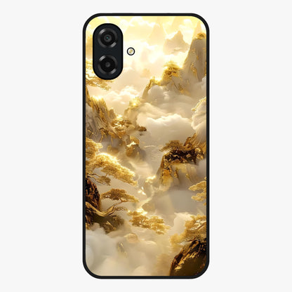 Gates Of Illumination Glass Case showing flat back view with mystical illuminated gate artwork and glossy glass finish.