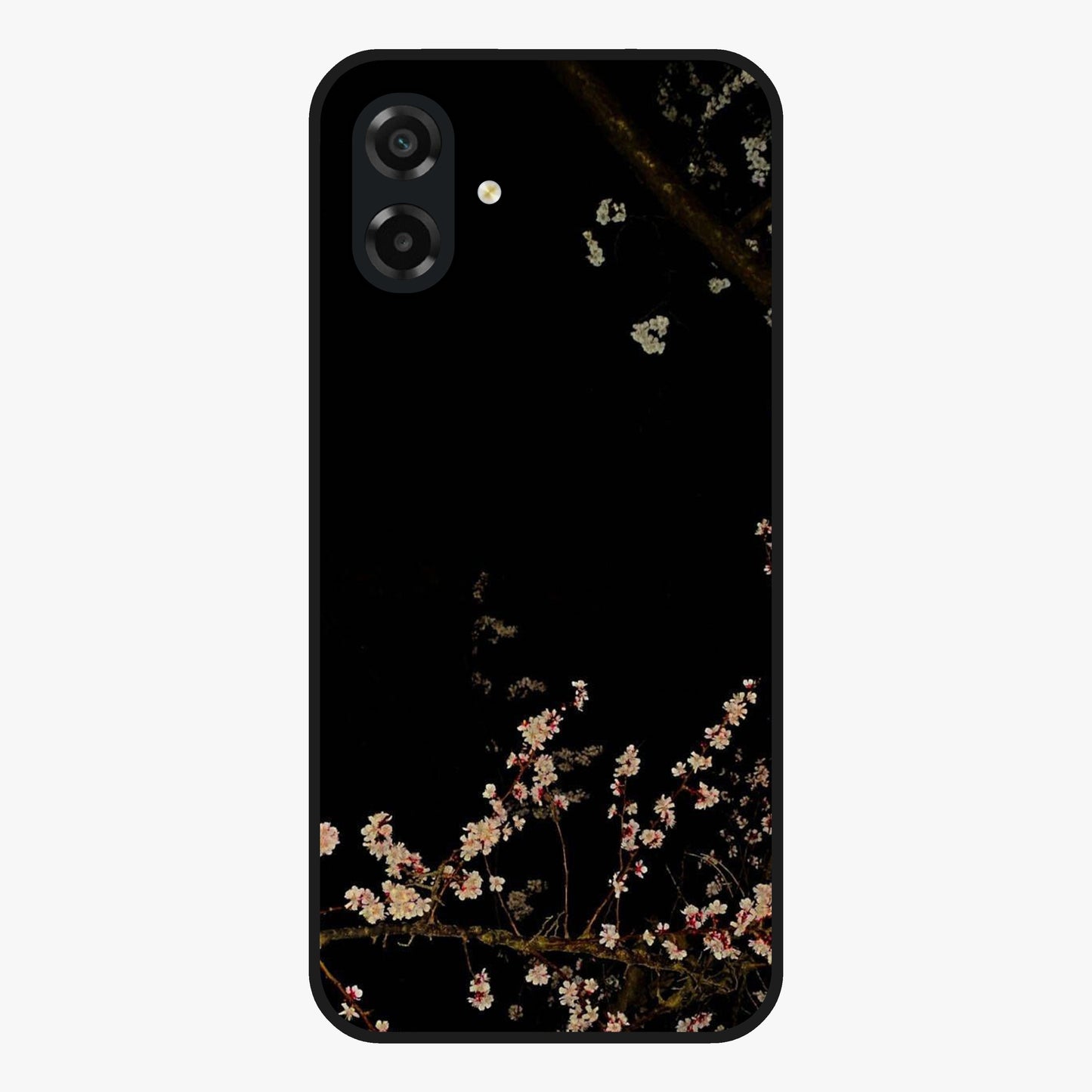 Petal Moon Light With Custom Name Glass Case showing flat back view with floral moonlight artwork and personalized name design.