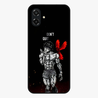 Rise Beyond Limits Glass Case showing flat back view with motivational typography artwork and glossy glass finish.