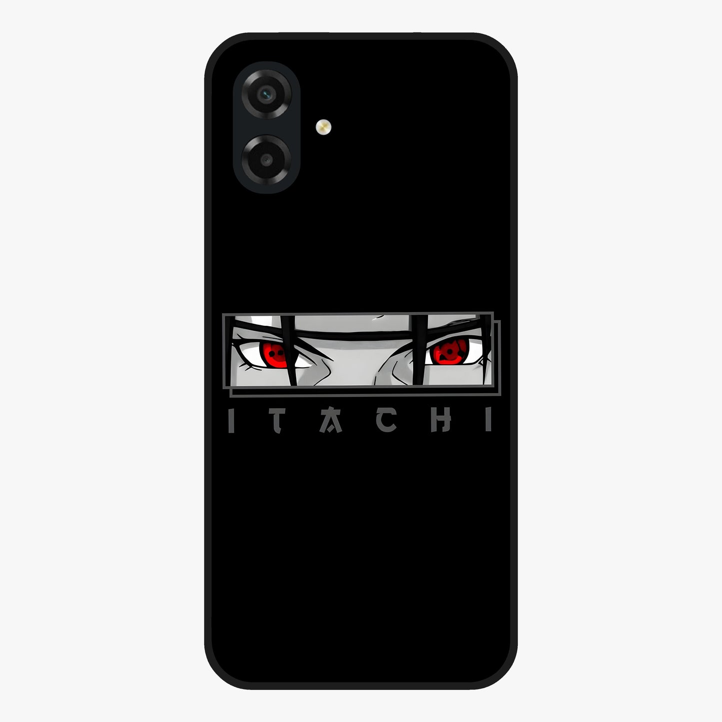 Scarlet Gaze Dominance Glass Case showing flat back view with striking red themed artwork and glossy glass finish.