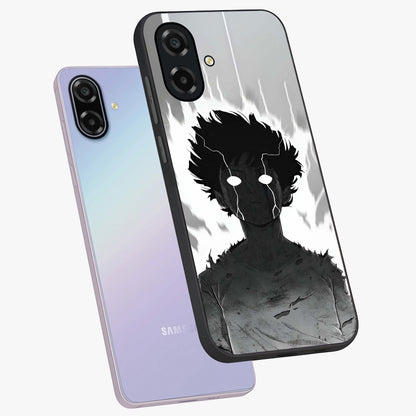 Awakened Inner Rage Glass Case displayed in angled mockup highlighting powerful graphic design and bold artistic theme.