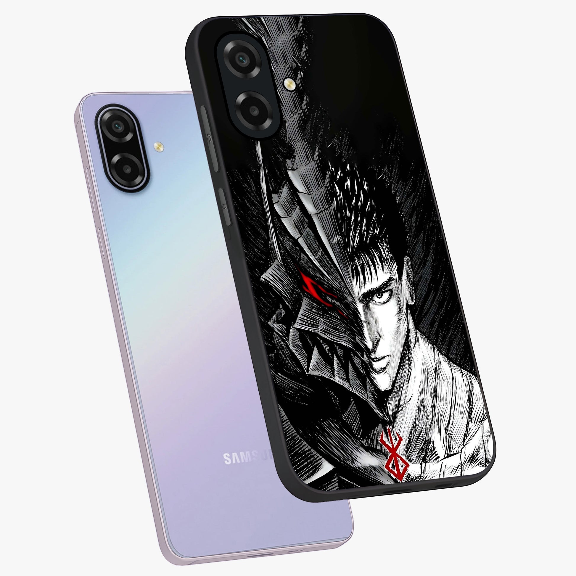 Berserker Blood Oath Glass Case displayed in angled mockup highlighting dark fantasy graphic design and powerful theme.