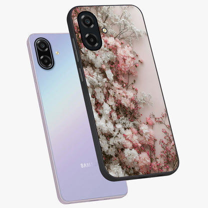 Blush Blossom Cloud Glass Case displayed in angled mockup highlighting soft cloud and blossom design with pastel aesthetic.
