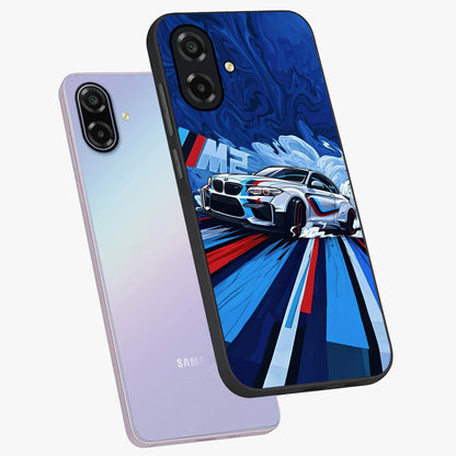 Drift Power Rush Glass Case displayed in angled mockup highlighting powerful drift car design with sporty aesthetic style.