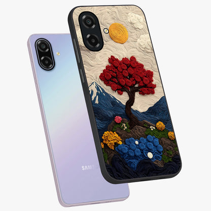 Eternal Nature Tapestry Glass Case displayed in angled mockup highlighting detailed botanical pattern with artistic aesthetic.