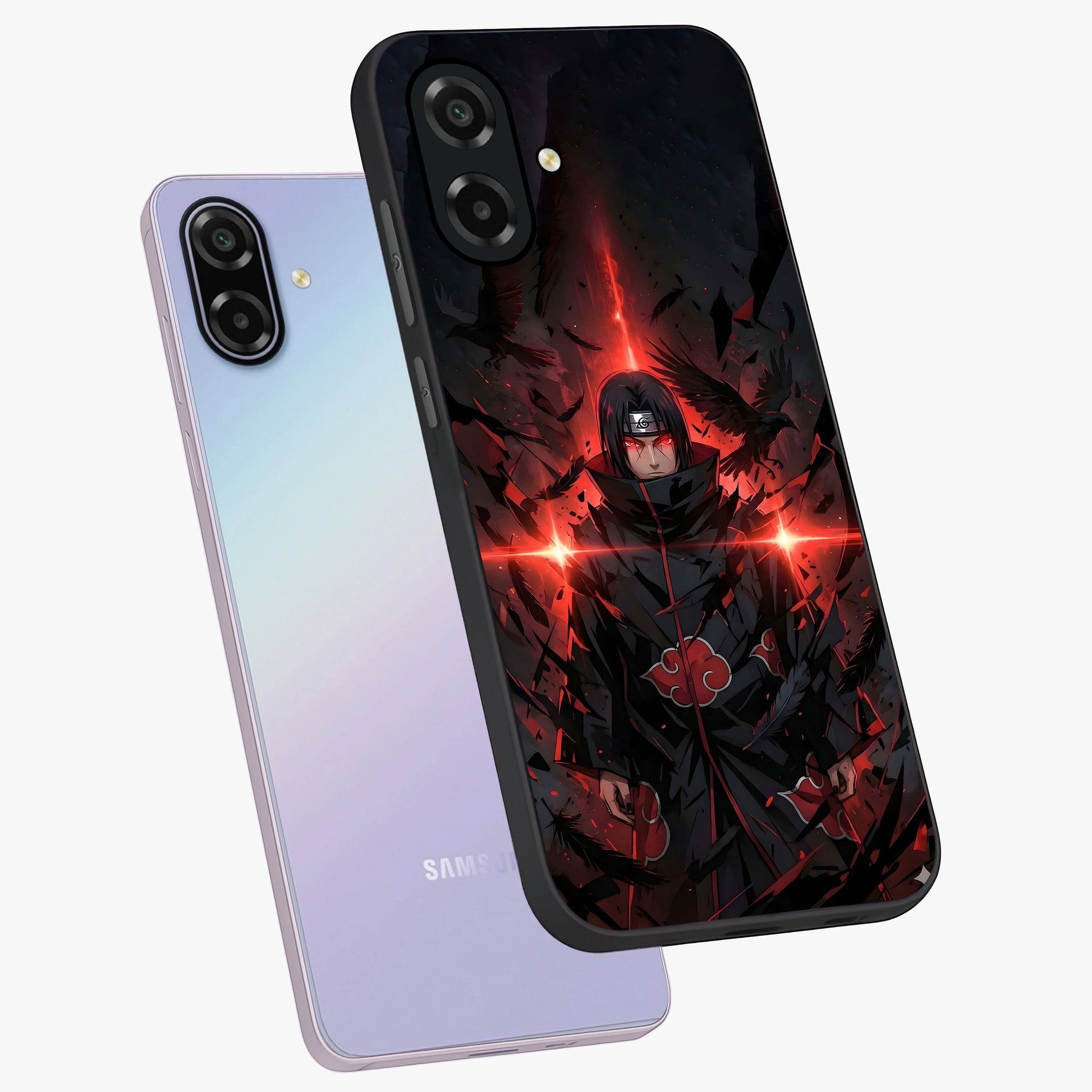 Focused Blade Discipline Glass Case displayed in angled mockup highlighting clean minimal text artwork with modern aesthetic style.