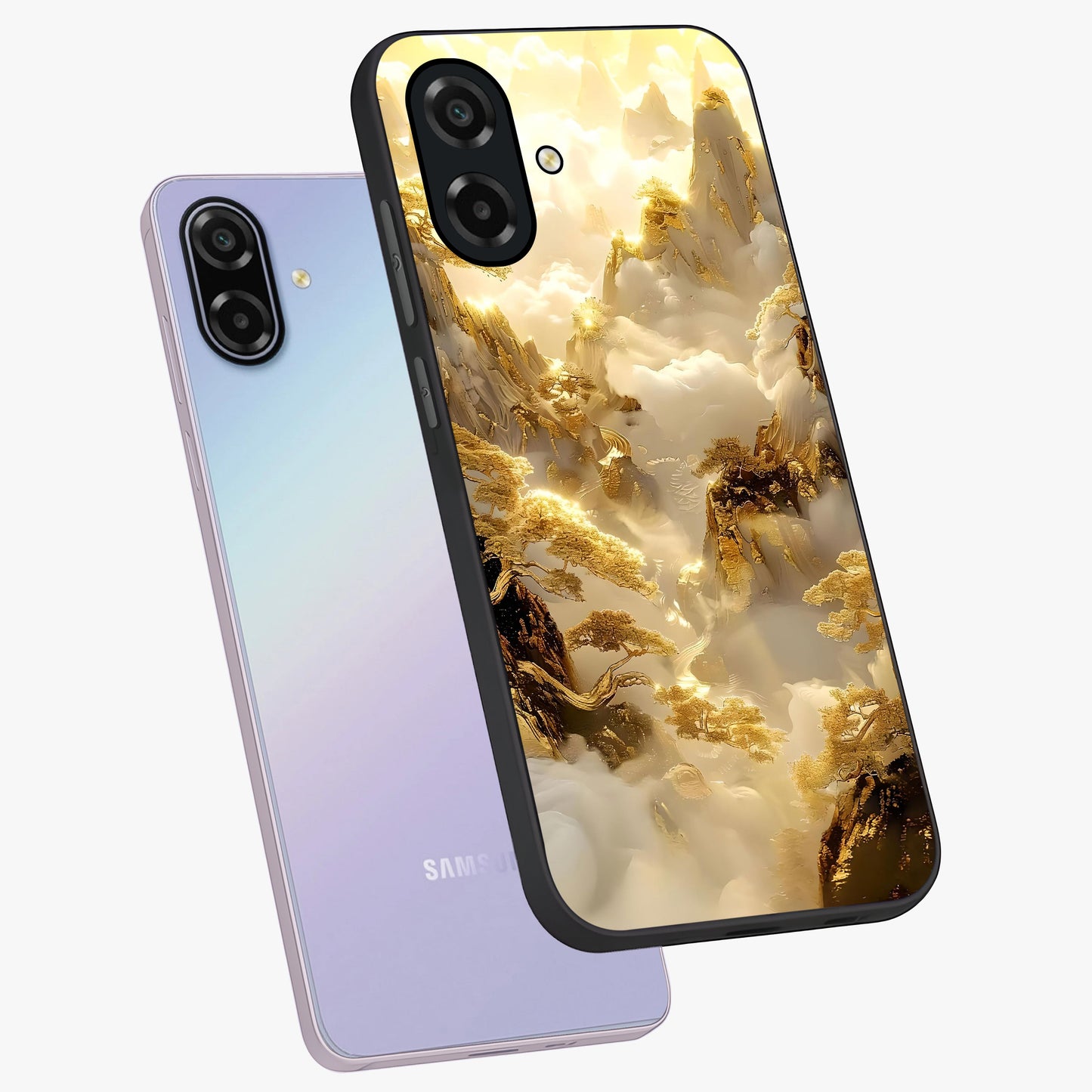 Gates Of Illumination Glass Case displayed in angled mockup highlighting radiant portal inspired design with fantasy aesthetic.