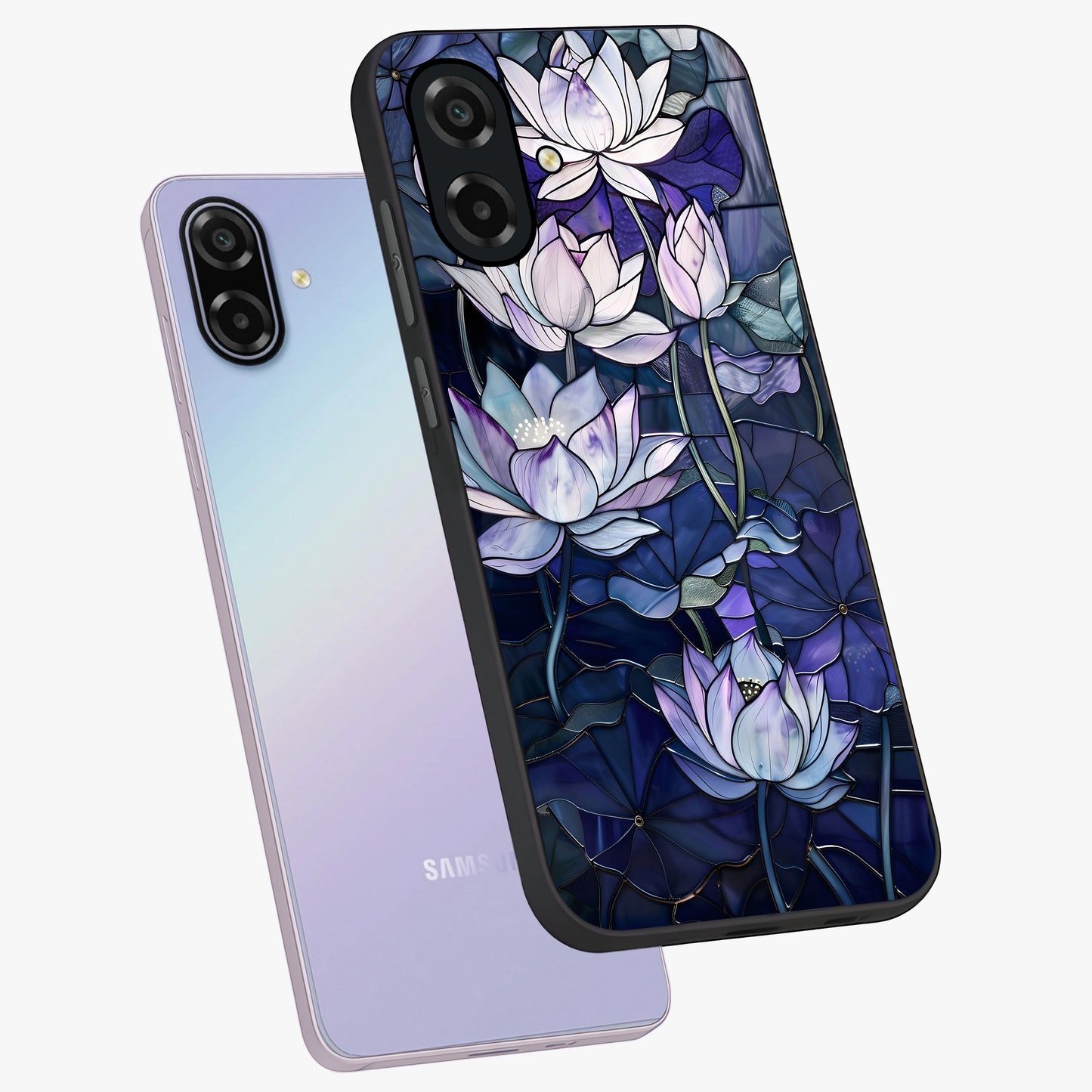 Gloss Petal Rush Glass Case displayed in angled mockup highlighting vibrant petal design with elegant floral aesthetic.