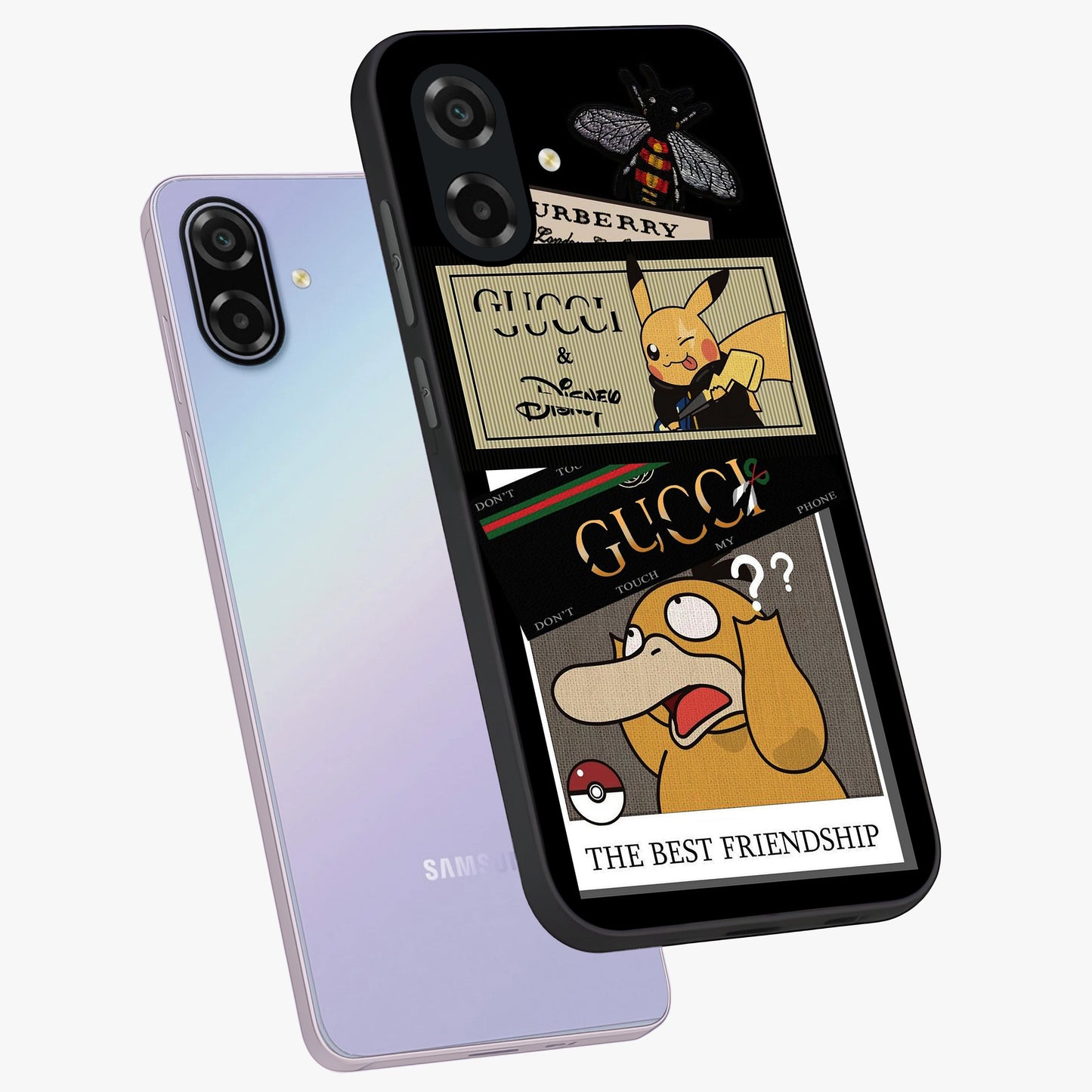Gucci Play Mashup Glass Case displayed in angled mockup highlighting stylish fashion mashup design with bold aesthetic.