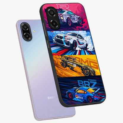 JDM Sports Car Glass Case displayed in angled mockup highlighting sleek Japanese racing car design with automotive aesthetic.