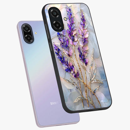 Lavender Dream Glow Glass Case displayed in angled mockup highlighting dreamy purple glow design with soft artistic style.
