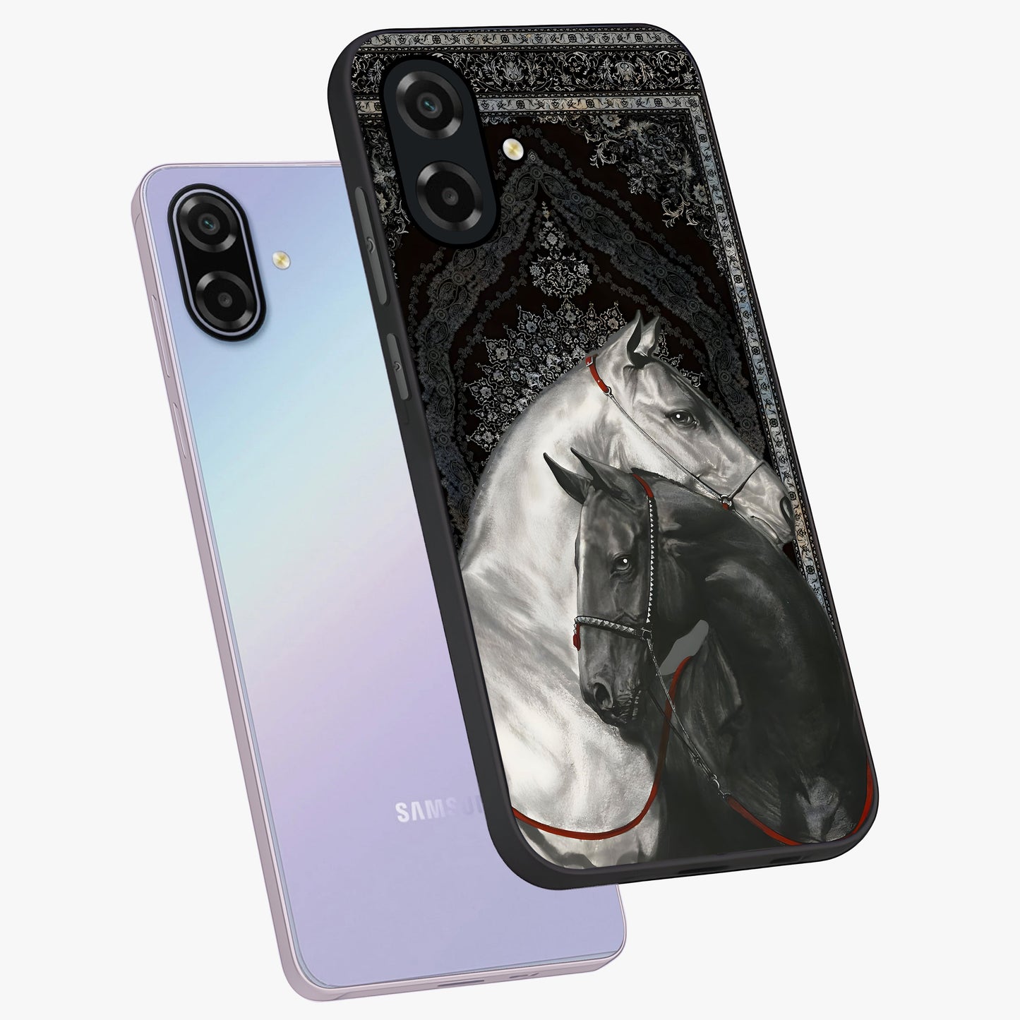 Majestic Ride Legacy Glass Case displayed in angled mockup highlighting sleek vehicle design with bold racing aesthetic.