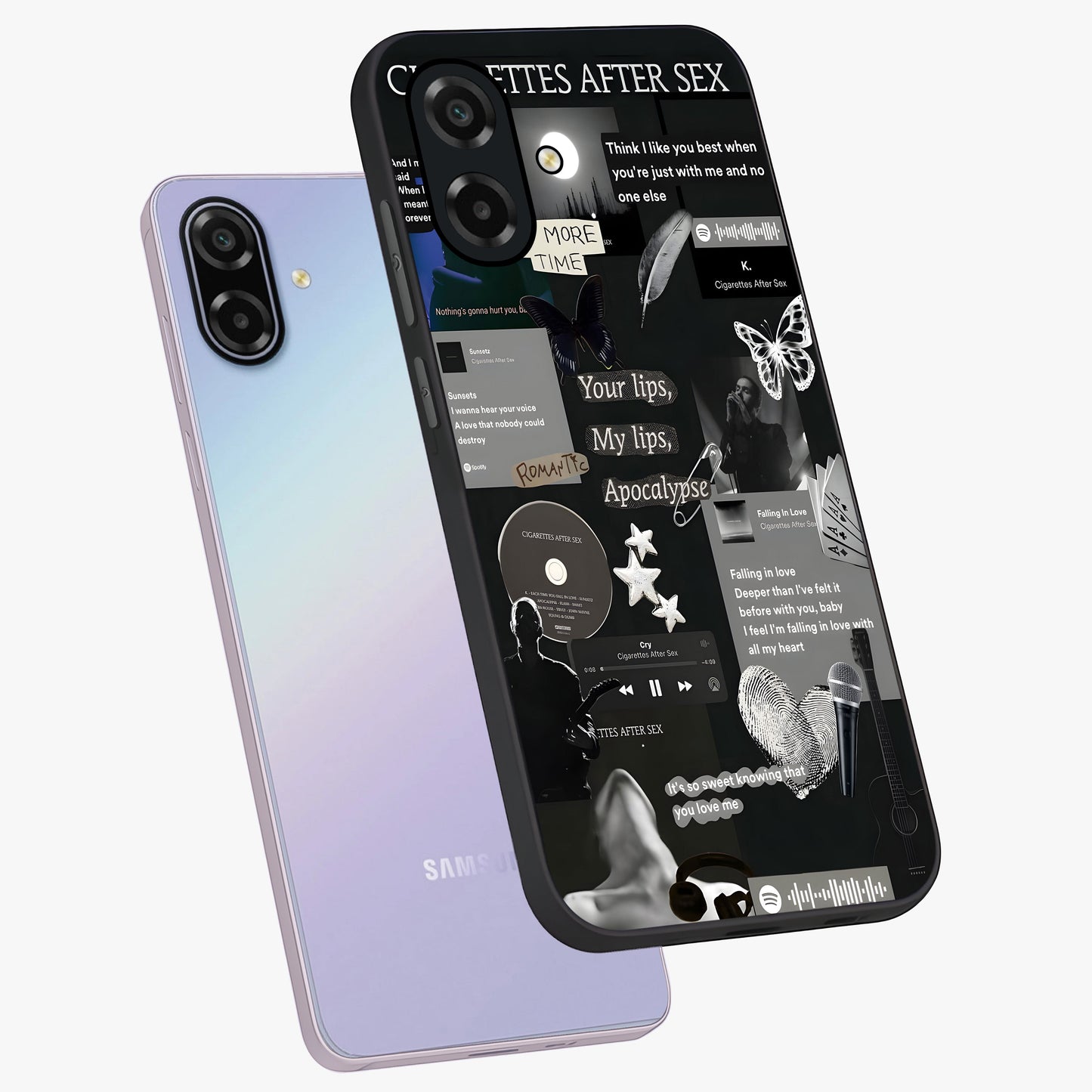 Midnight Love Echo Glass Case displayed in angled mockup highlighting elegant love inspired design with deep aesthetic style.