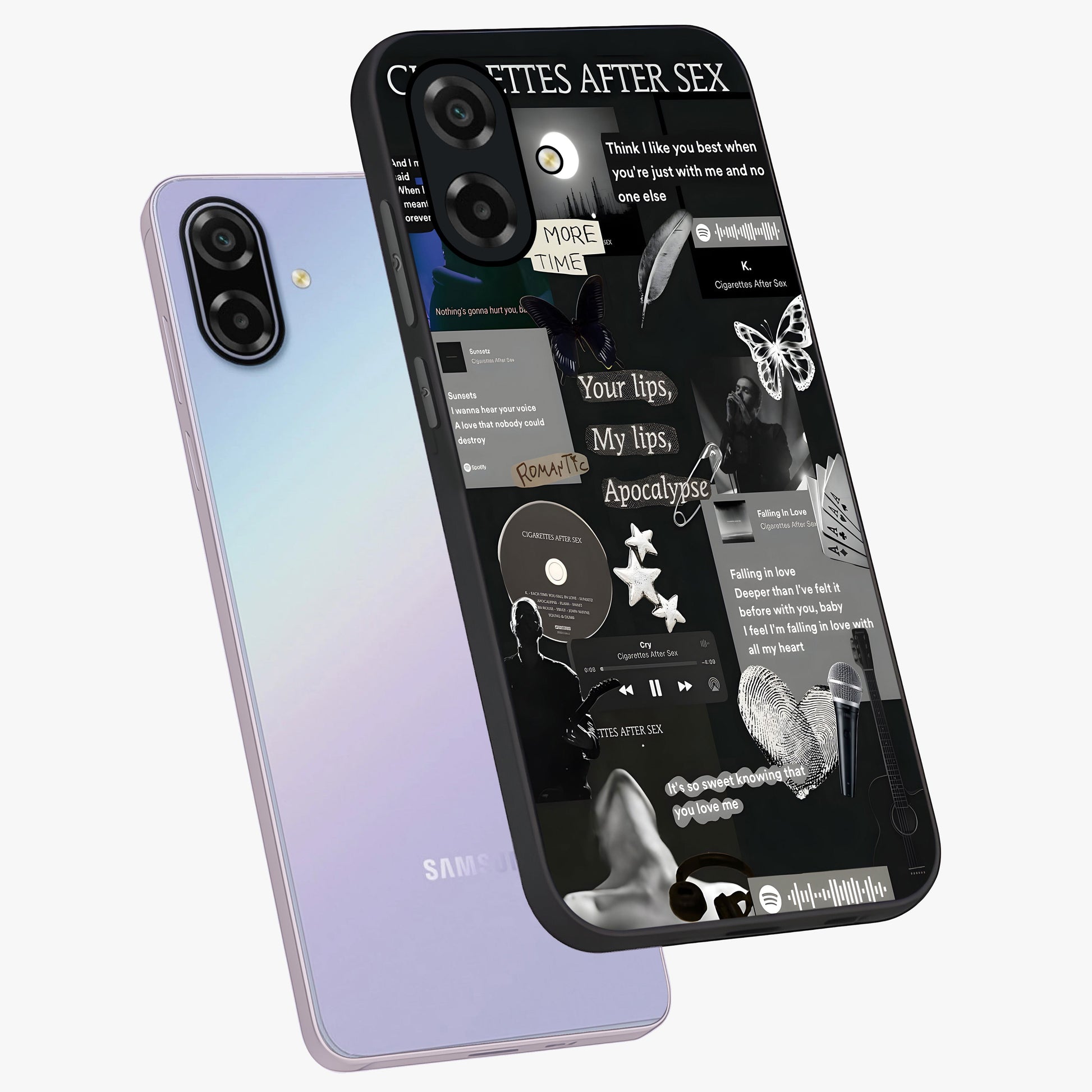 Midnight Love Echo Glass Case displayed in angled mockup highlighting elegant love inspired design with deep aesthetic style.