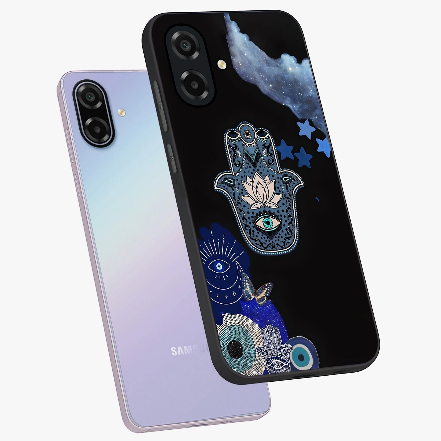 Mystic Hand Aura Glass Case displayed in angled mockup highlighting magical aura design with spiritual aesthetic style.