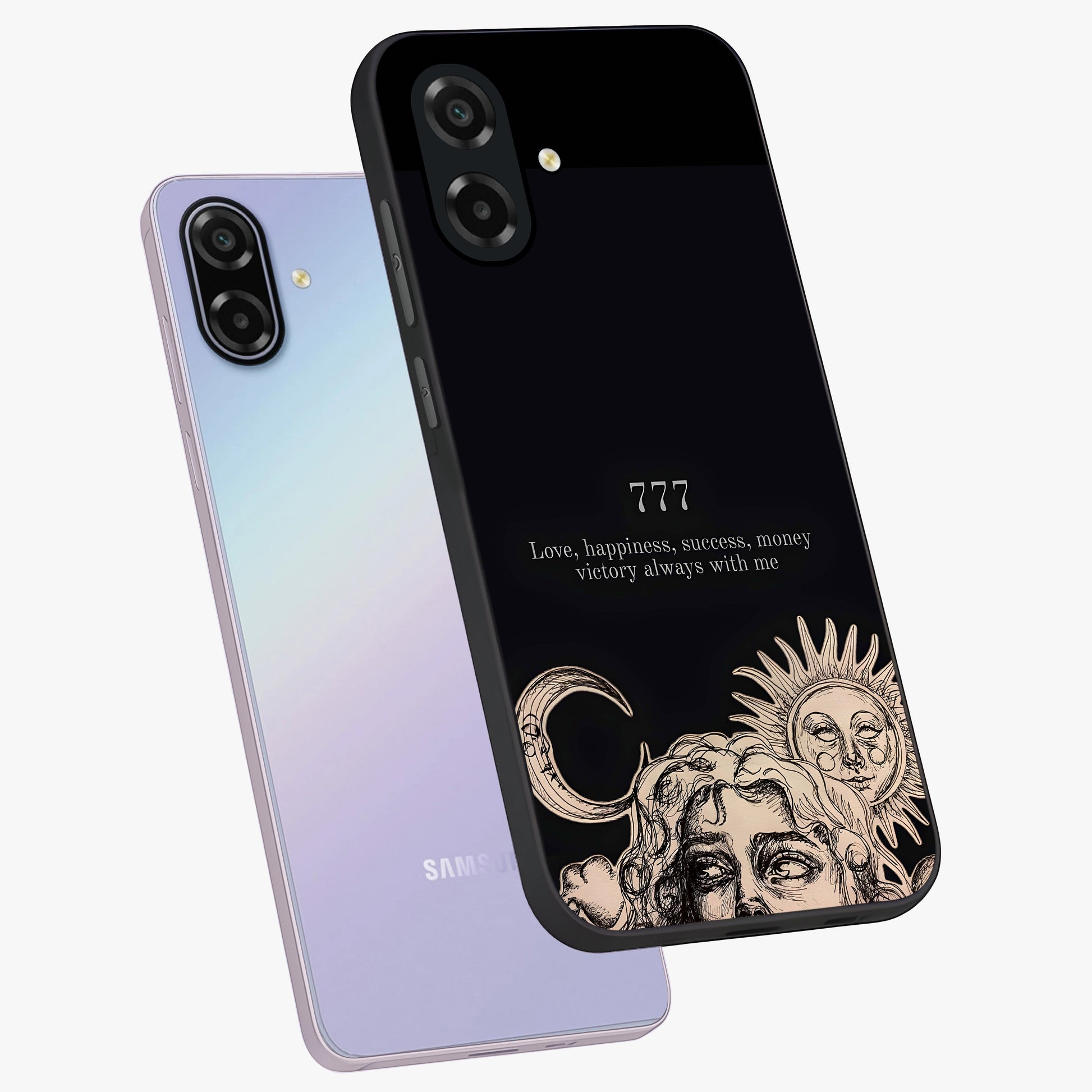 Mystic Victory Aura Glass Case displayed in angled mockup highlighting energetic aura design with bold mystical aesthetic.
