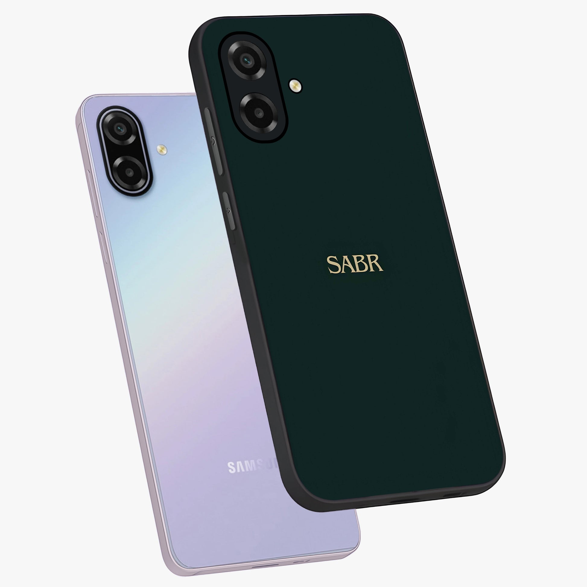 Sabr Minimal Patience Glass Case displayed in angled mockup highlighting simple inspirational design with clean aesthetic style.