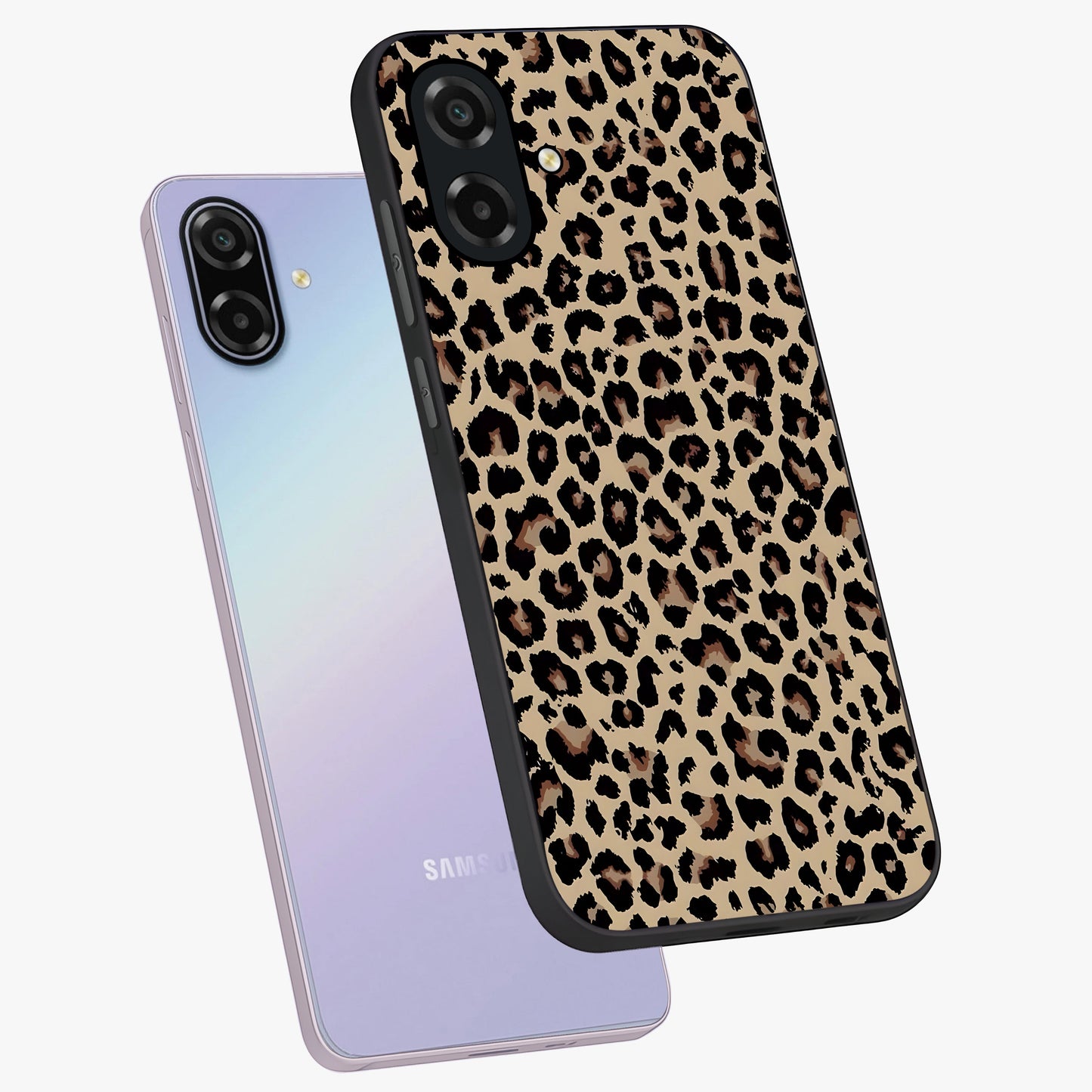 Savage Chic Pattern Glass Case displayed in angled mockup highlighting bold fashion inspired design with chic aesthetic.