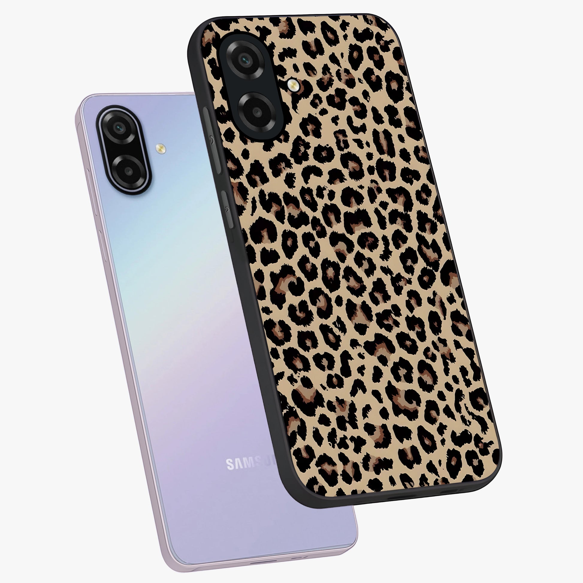 Savage Chic Pattern Glass Case displayed in angled mockup highlighting bold fashion inspired design with chic aesthetic.