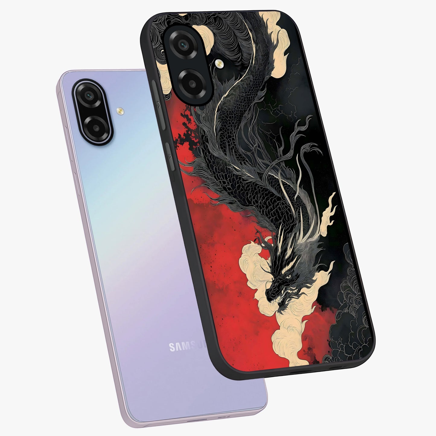 Shadow Dragon Fury Glass Case displayed in angled mockup highlighting powerful dragon illustration with dark fantasy aesthetic.