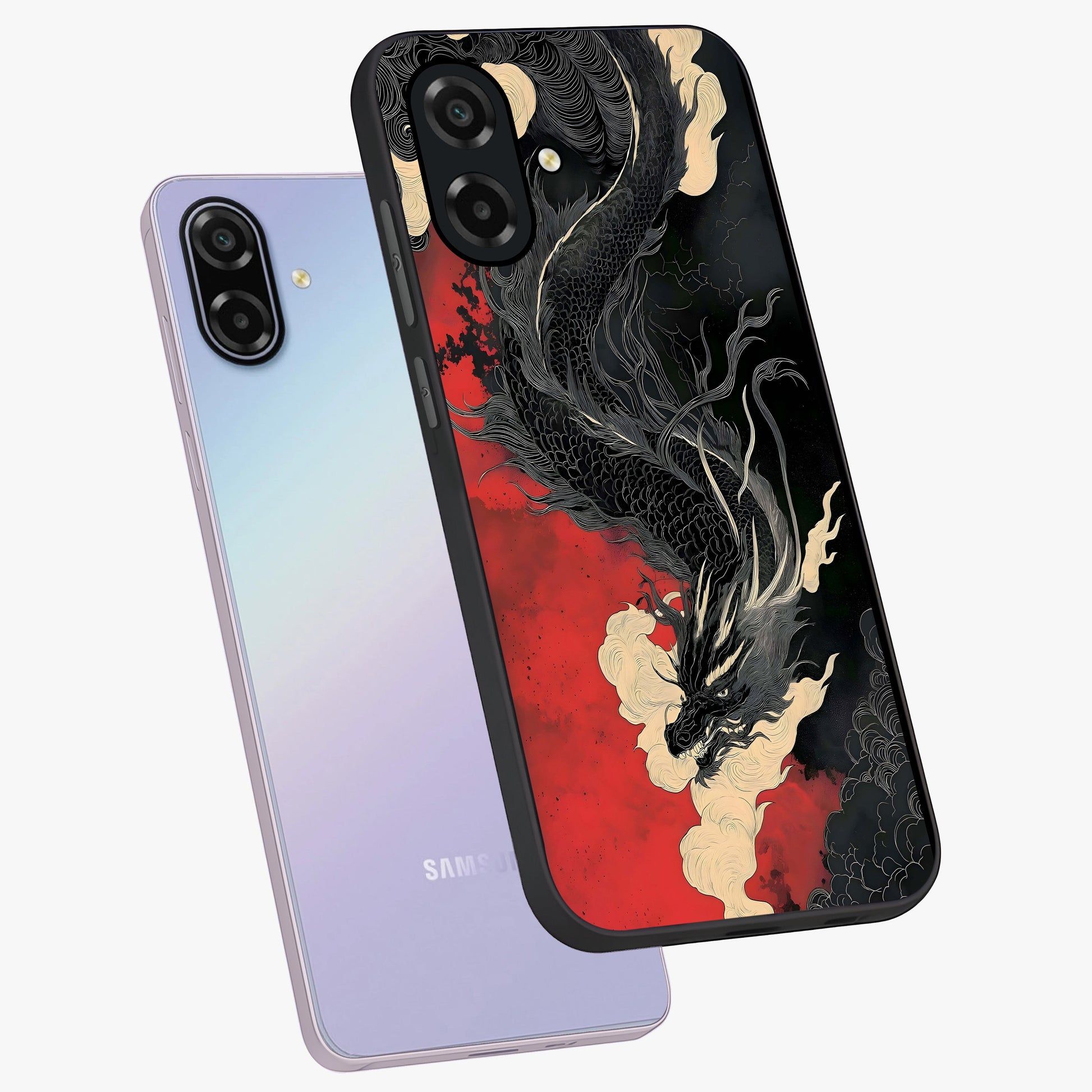 Shadow Dragon Fury Glass Case displayed in angled mockup highlighting powerful dragon illustration with dark fantasy aesthetic.