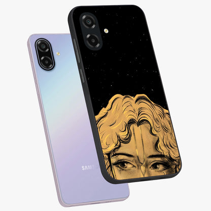 Shri Krishna Art Glass Case displayed in angled mockup highlighting spiritual Krishna illustration with divine aesthetic.