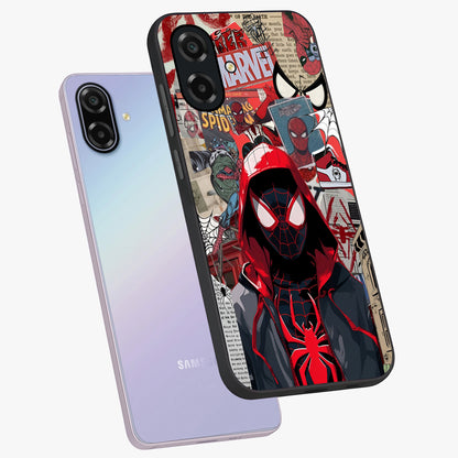 Spider Collage Street Glass Case displayed in angled mockup highlighting dynamic street style collage design with comic aesthetic.