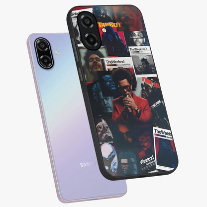 The Weeknd Glass Case displayed in angled mockup highlighting stylish pop culture inspired design with modern aesthetic.