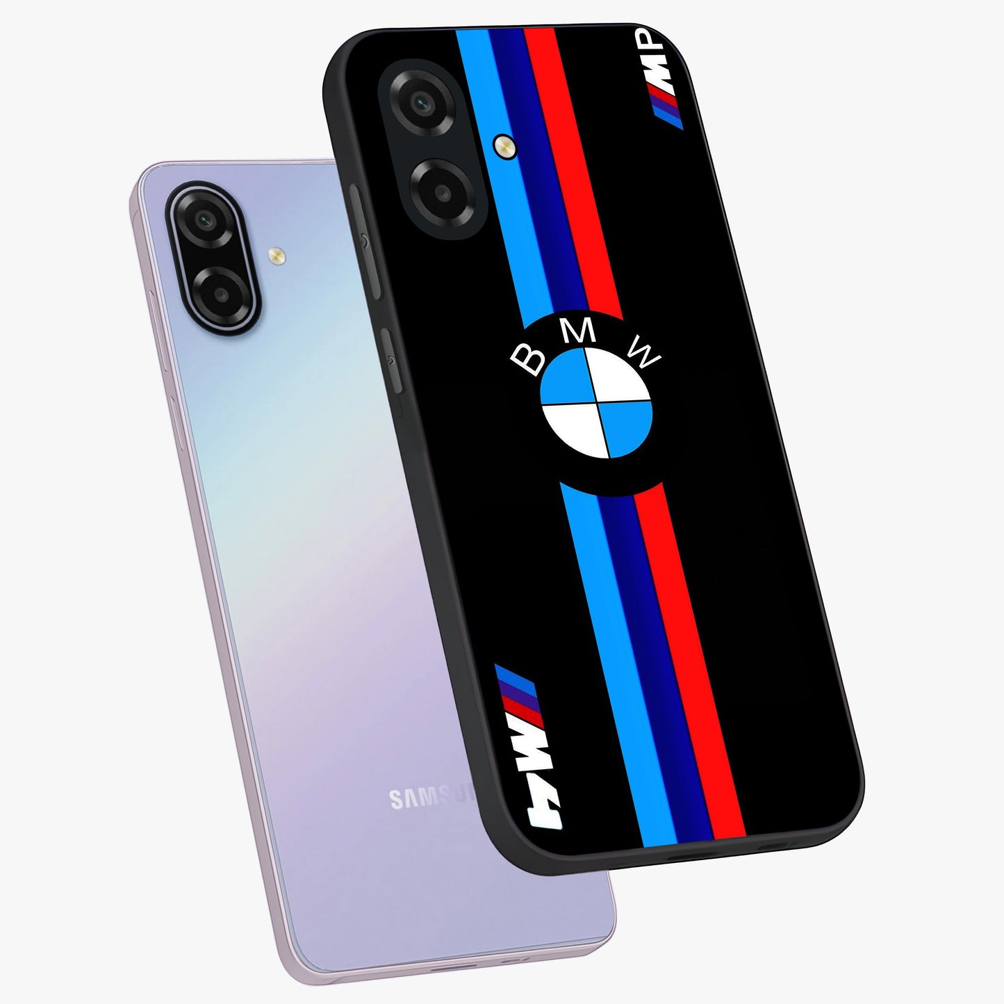 Turbo BMW Beast Glass Case displayed in angled mockup highlighting sleek racing car design with bold automotive aesthetic.