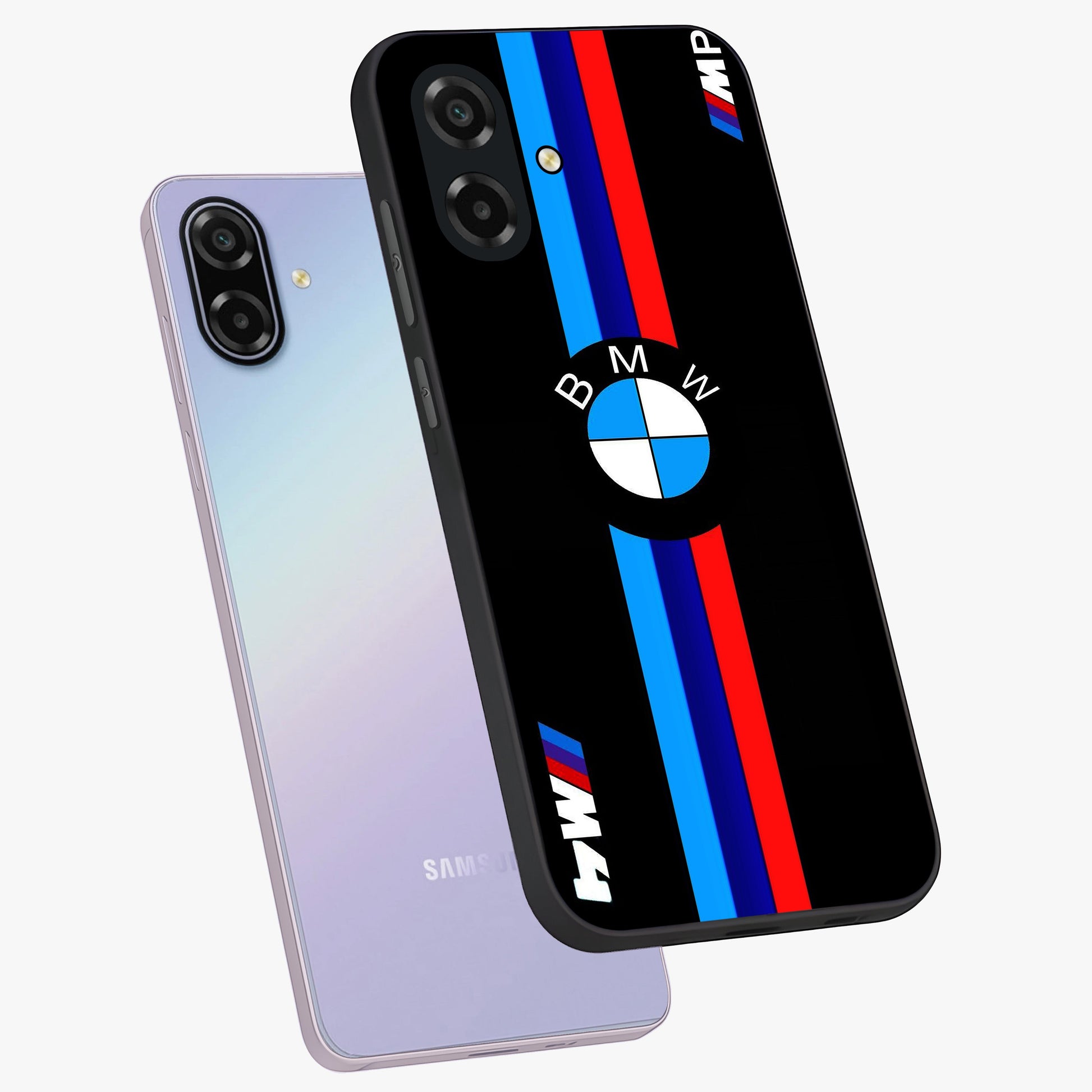 Turbo BMW Beast Glass Case displayed in angled mockup highlighting sleek racing car design with bold automotive aesthetic.