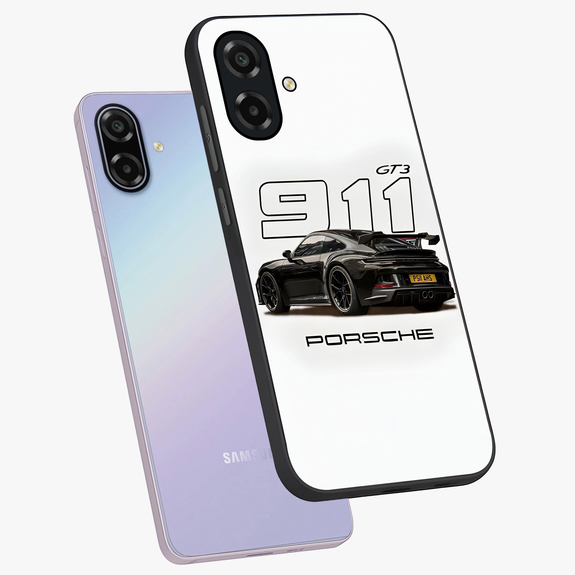 Turbo Legacy Icon Glass Case displayed in angled mockup highlighting dynamic automotive design with performance aesthetic.