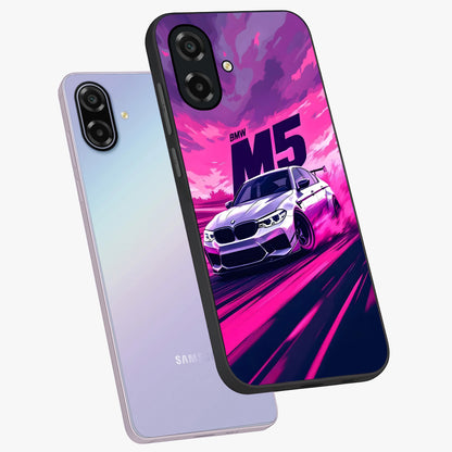 Velocity Drift Pulse Glass Case displayed in angled mockup highlighting dynamic drift design with sporty automotive aesthetic.