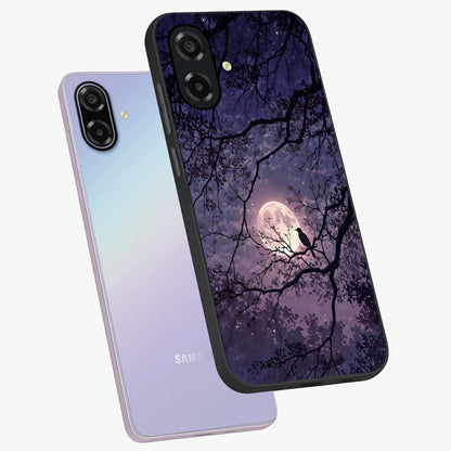 Whispering Moon Silence Glass Case displayed in angled mockup highlighting calm lunar design with dreamy night aesthetic.
