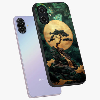 Zen Moon Rise Glass Case displayed in angled mockup highlighting peaceful lunar design with zen aesthetic style.