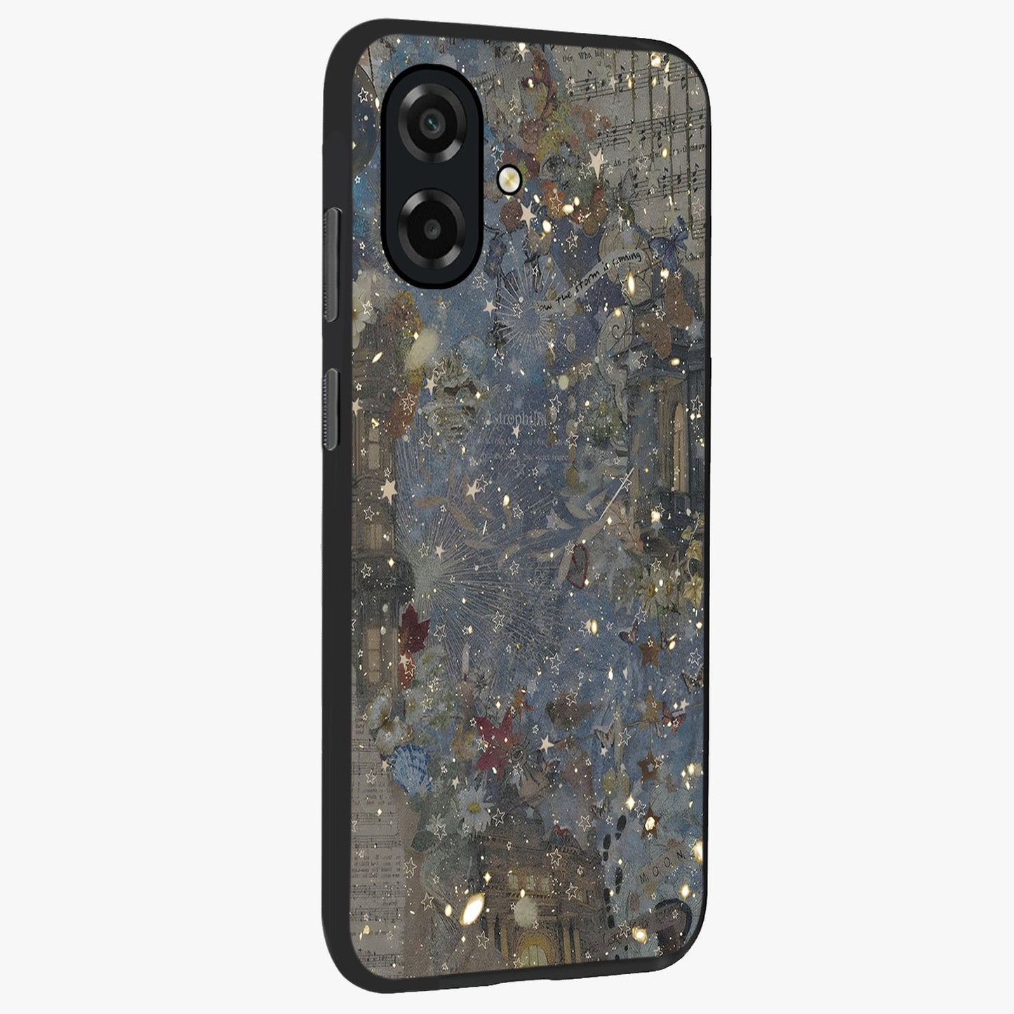 Aesthetic Astrolophia Glass Case upright view showcasing soft aesthetic theme with stylish modern look.