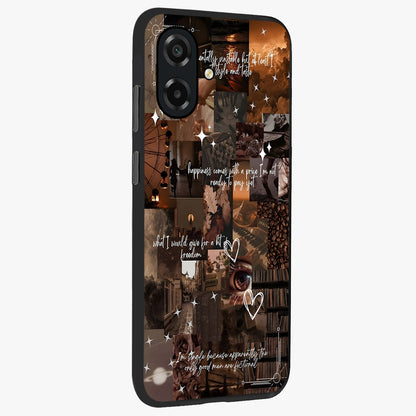 Bittersweet Aesthetic Chaos Glass Case upright view showcasing bold artistic chaos design with modern aesthetic style.
