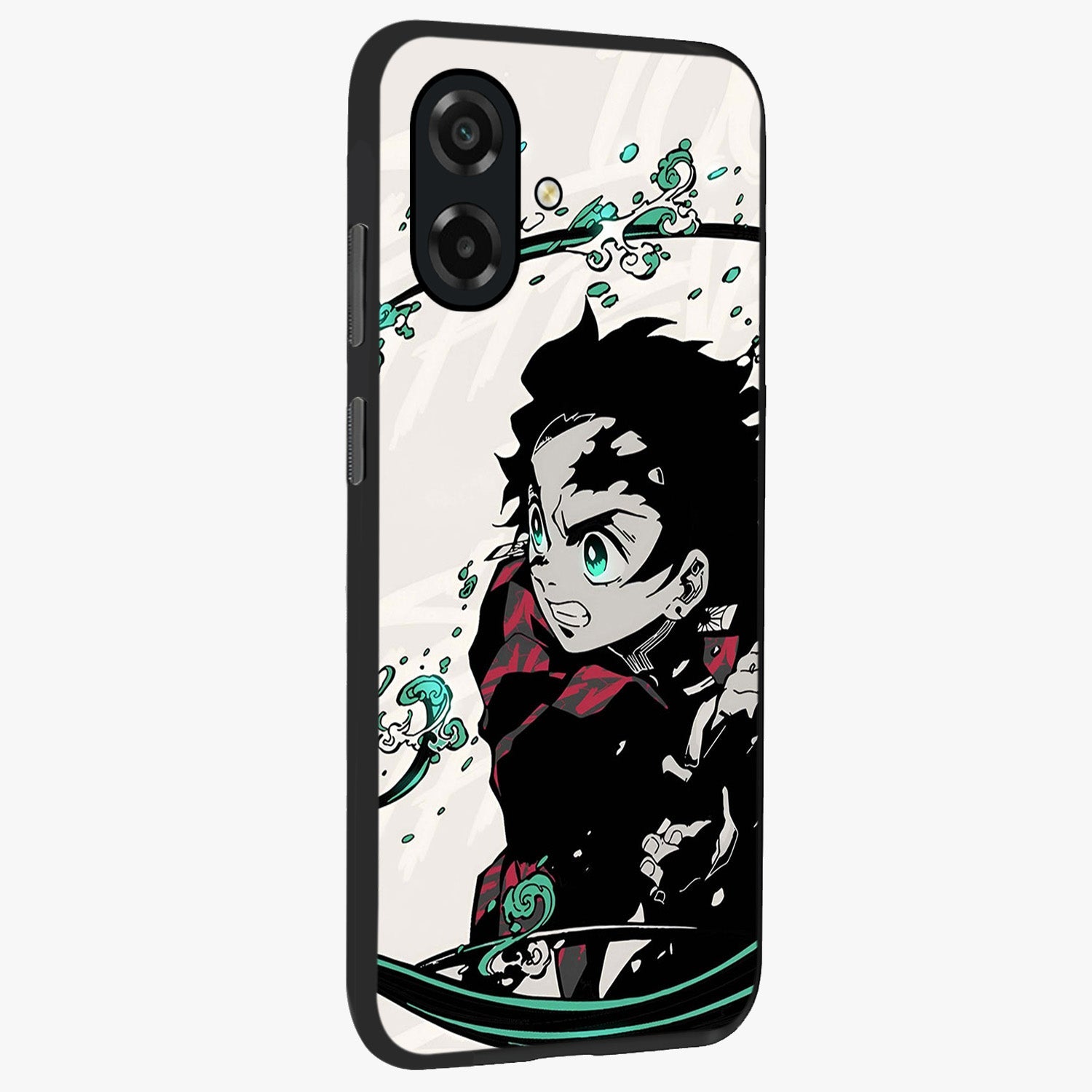 Demon Slayer Glass Case upright view showcasing powerful anime artwork with intense warrior theme.