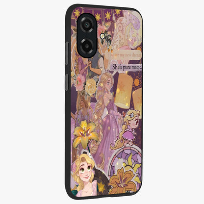 Magical Tangled Dream Glass Case upright view showcasing enchanting artistic artwork with dreamy fantasy theme.