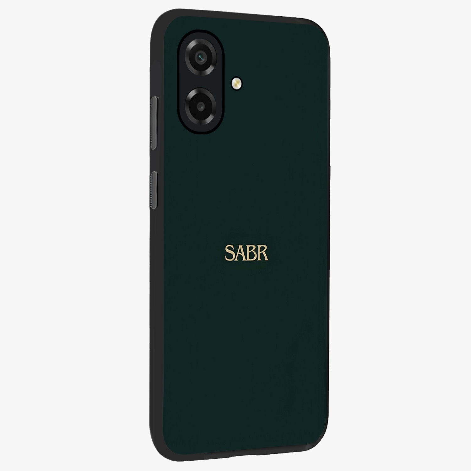 Sabr Minimal Patience Glass Case upright view showcasing calm minimalist artwork with motivational patience theme.
