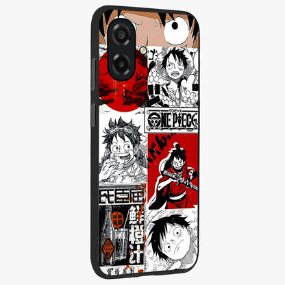 Strawhat Chaos Panels Glass Case upright view showcasing energetic anime artwork with bold adventure theme.