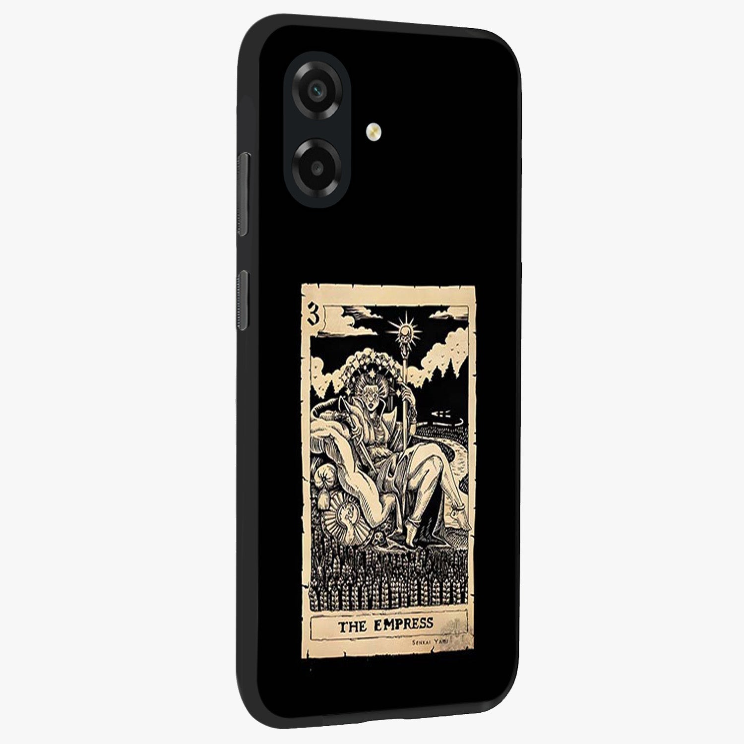 The Empress Glass Case upright view showcasing powerful empress themed artwork with luxurious artistic theme.