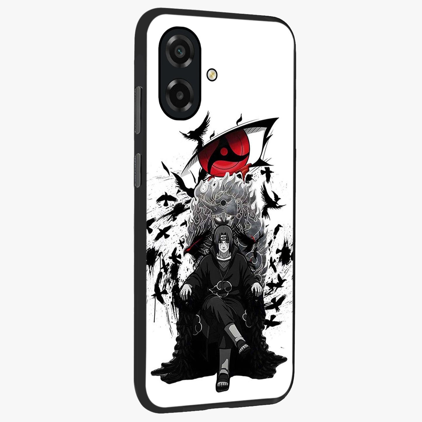 Uchiha Shadow Throne Glass Case upright view showcasing magical underwater galaxy artwork with vibrant cosmic theme.