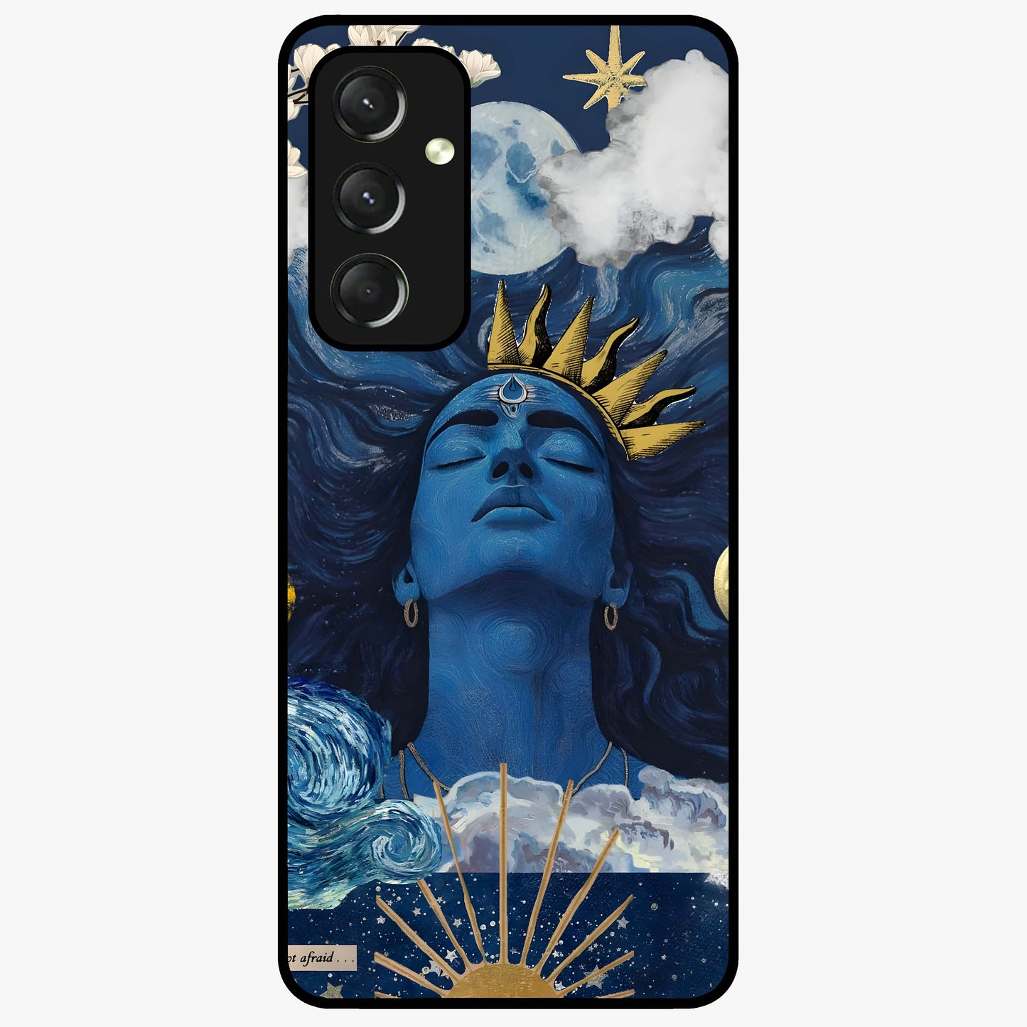 Aesthetic Lord Shiva Glass Case showing flat back view with divine Shiva artwork and glossy glass finish.