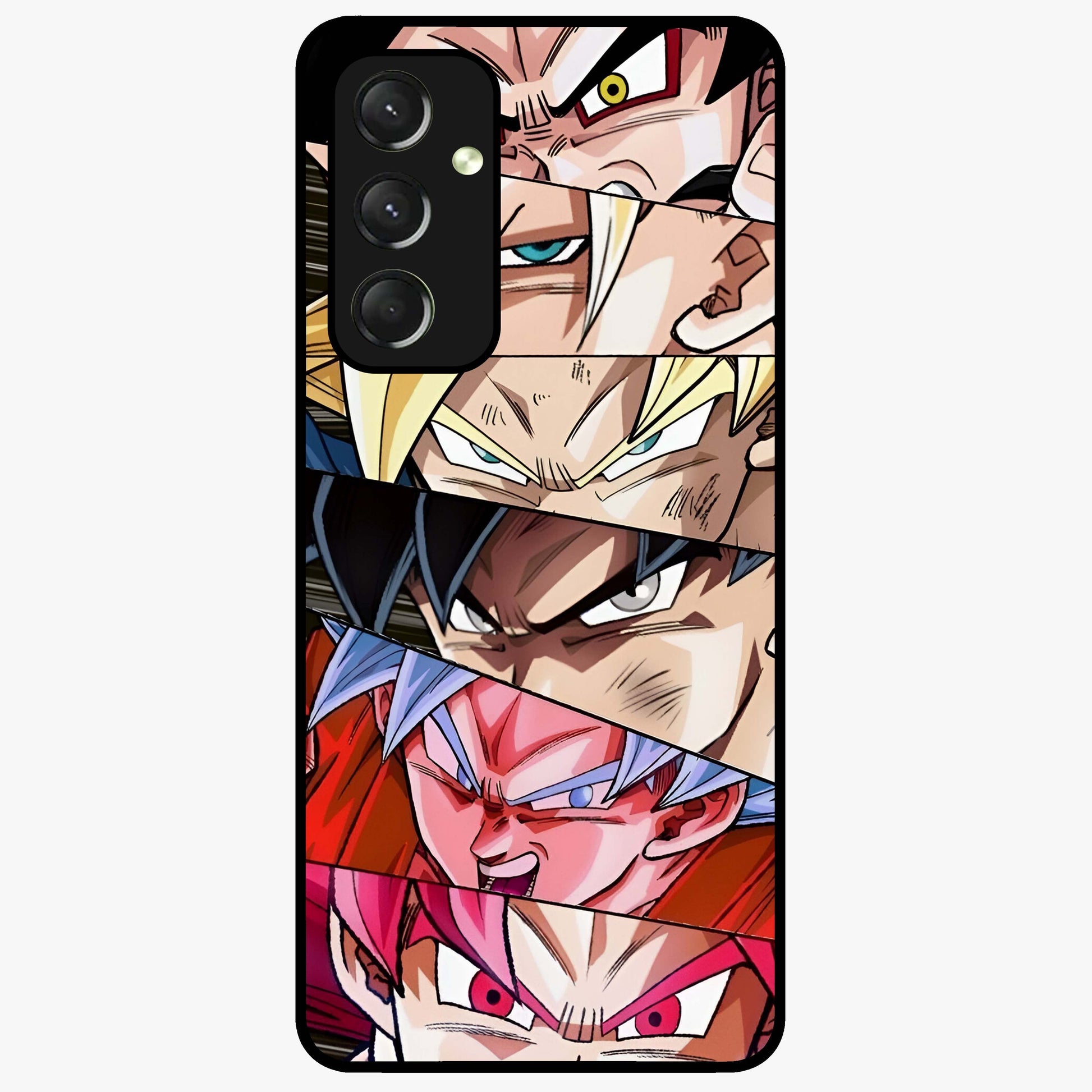 Anime Character Glass Case showing flat back view with vibrant anime artwork and glossy glass finish.