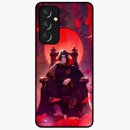 Blood Moon Sovereign Glass Case showing flat back view with mystical blood moon artwork and glossy glass finish.