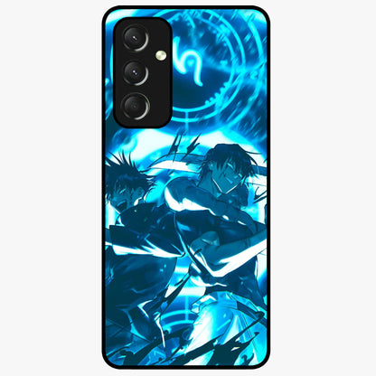 Cursed Energy Clash Glass Case showing flat back view with intense cursed energy artwork and glossy glass finish.
