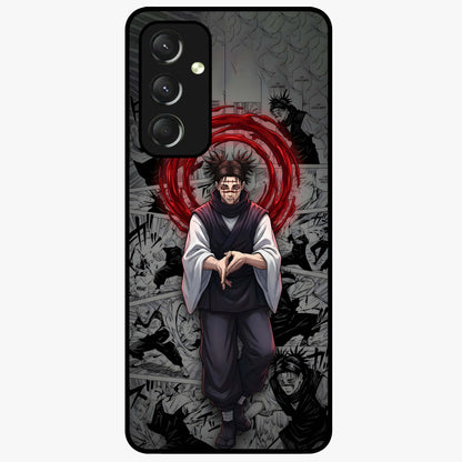 Cursed Ritual Ascension Glass Case showing flat back view with dark ritual themed artwork and glossy glass finish.